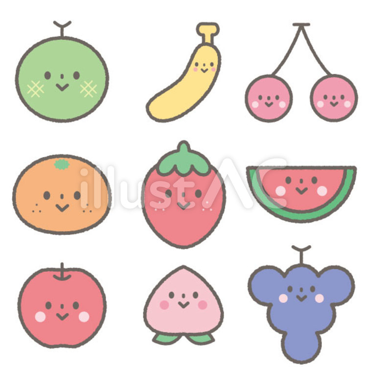 フルーツ手書き：イラスト無料