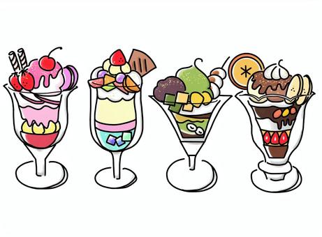 豪華な白玉抹茶パフェのイラスト素材115571115- PIXTA