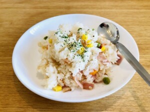 mミックスベジタブルde簡単炊飯器ピラフ