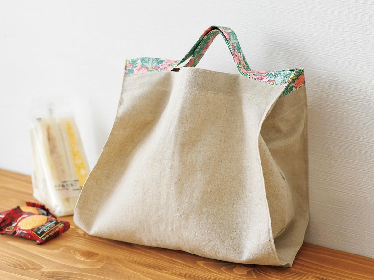 簡単 エコバッグの作り方 DIY！マチありでたっぷり入る☆簡単ハンドメイドバッグ☆