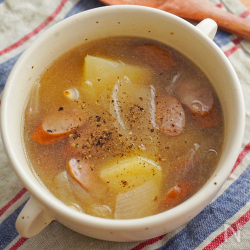 レンジでビーフメンチカツ ジャーマンポテト野菜スープ 食材宅配のヨシケイ 夕食ネット レシピ・メニュー・献立付き