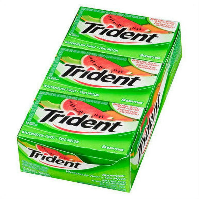 6個セット Trident トライデント Spearmint Sugar Free Gum スペアミント 無糖 ガム 3パック入り x 6個 1パック14個包装入り