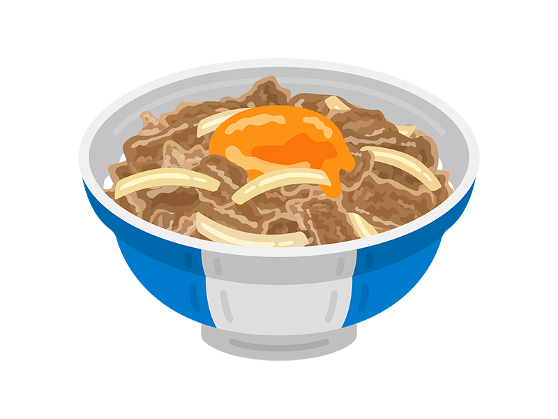 2021年 年賀状 牛丼と牛無料イラスト素材素材ラボ