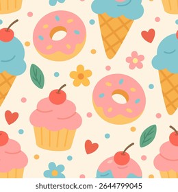 ブラックフォレストロールケーキ スイーツのイラストスマホ壁紙-spring illustrationシンプルかわいいイラスト壁紙