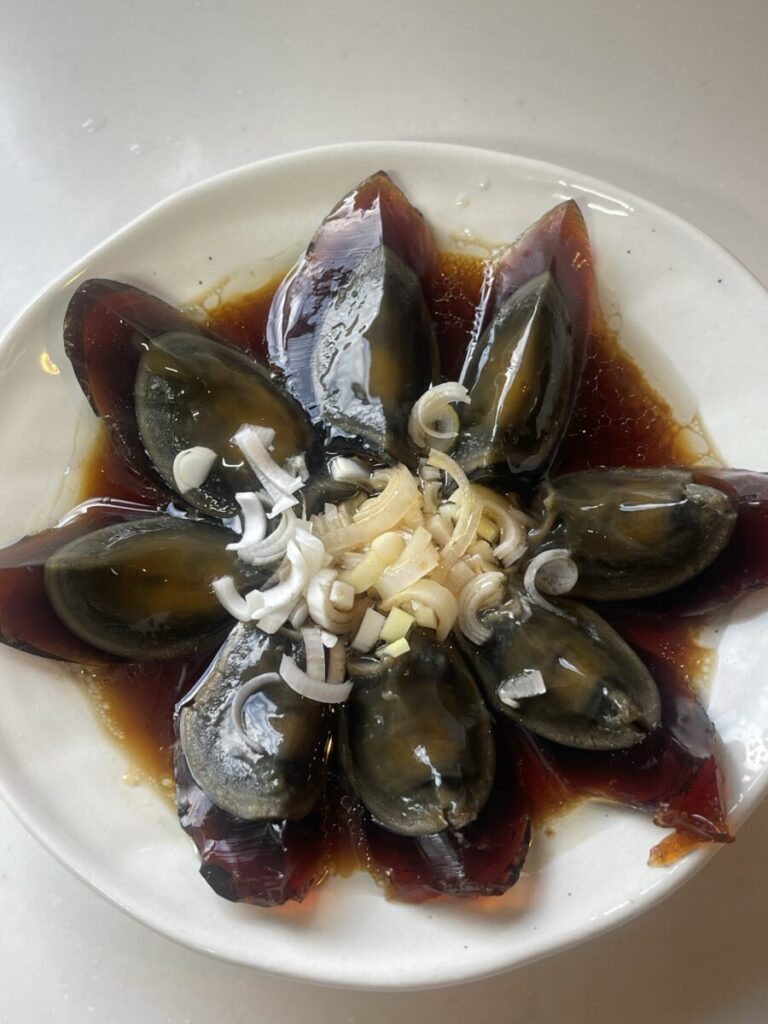 ねぎだれでいただく♪ ピータン豆腐