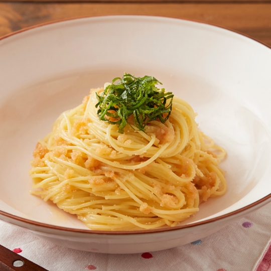 レンチンだしたらこパスタ 濃い味だし使用