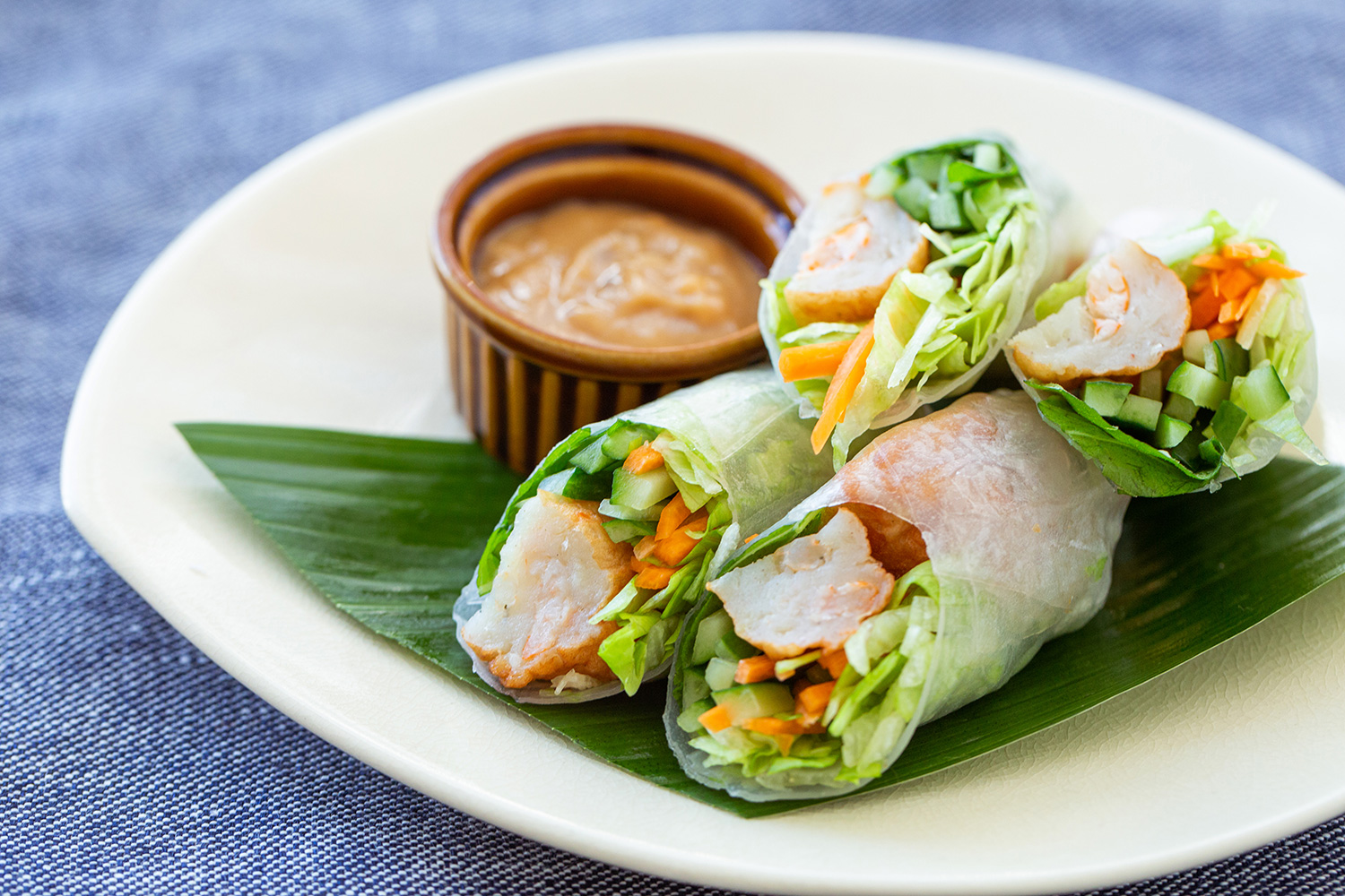 減塩焼きエビのサラダ生春巻きいか以外の水産素材レシピ株式会社合食