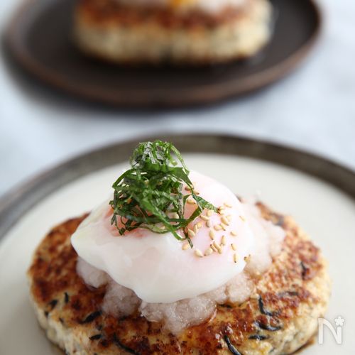 ハンバーグに卵サラダ乗せ ひぃちゃんSnapdish スナップディッシュID:8DDn8a