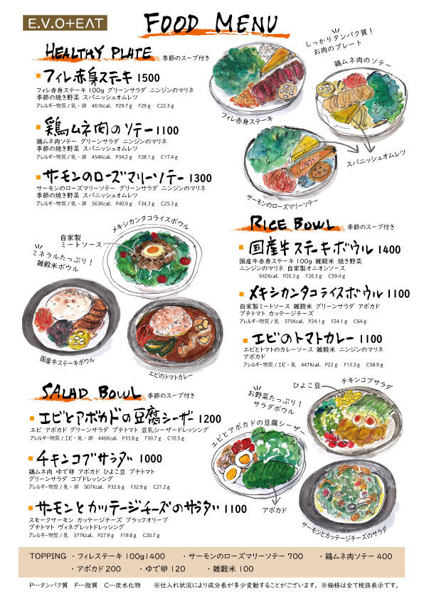 無料メニューテンプレート – シンプルなカフェ向けのメニューデザイン レンガASOBOAD