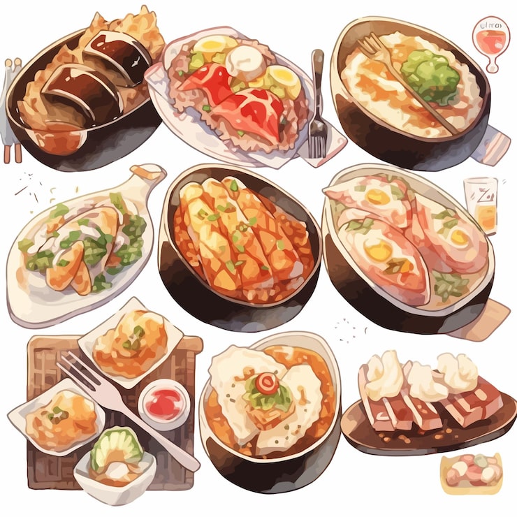 漫画用素材 料理 コース 001- べにちま＠漫画背景素材 - BOOTH