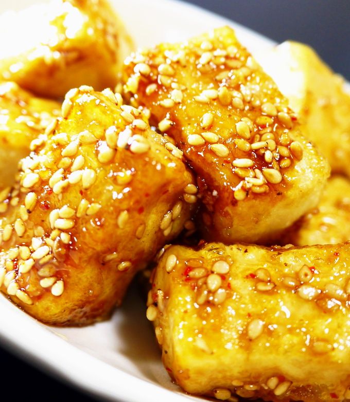 豆腐とズッキーニの味噌バター炒め