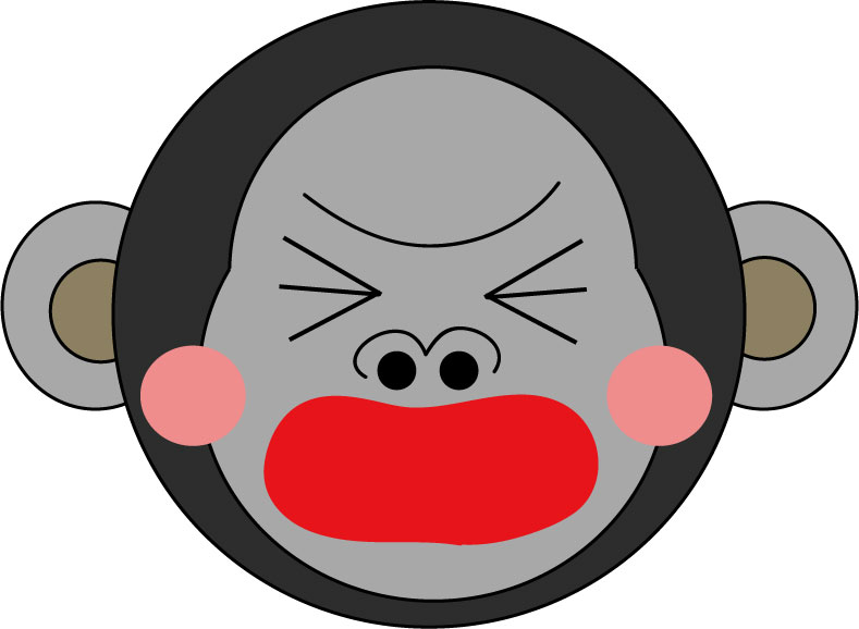 くいしんぼうのゴリラ ペープサート 保育 5枚セット 食べ物カード付 くいしんぼうごりら - Small♡SmileÜ NaKa'S GALLERYminne byGMOペパボ 国内最大級のハンドメイド・手作り通販サイト