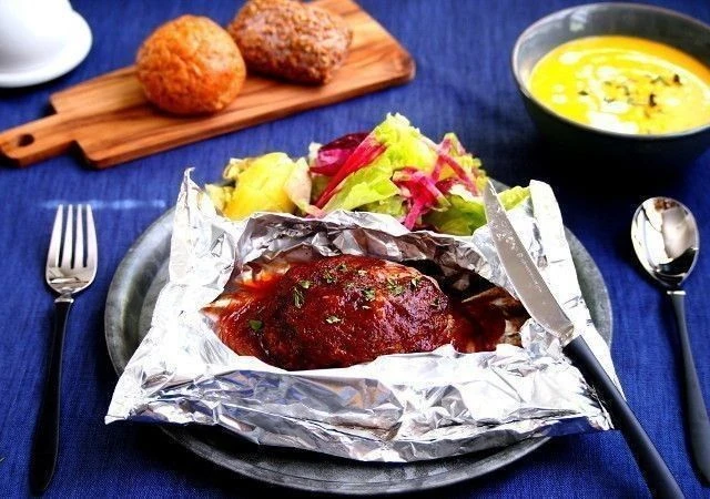 フライパンで 包み焼きハンバーグ