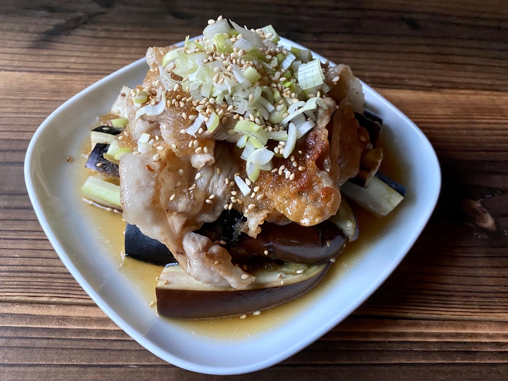 豚バラと揚げなすのおろしポン酢