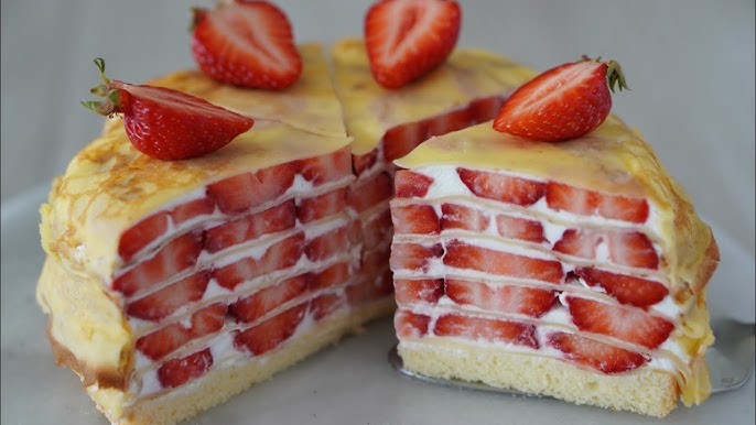 ✴︎もちもち！苺のミルクレープの作り方How to make Strawberry Mille crêpes✴︎✴︎ベルギーより 141