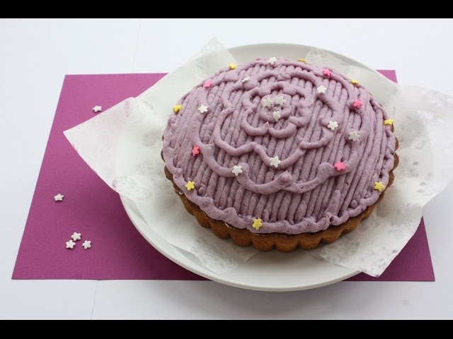 紫芋のモンブランカップケーキ♪