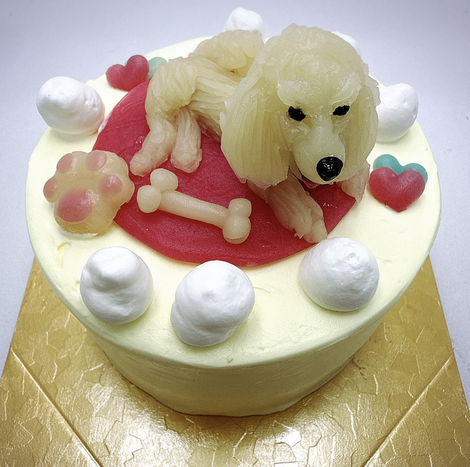 犬用ケーキ ハート犬用デコレーションケーキ 人間も食べられる犬の誕生日ケーキ12cm×10cm niko gifts&sweetsCake.jp