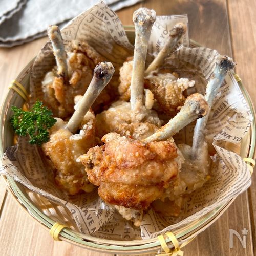 鶏手羽元で生姜香るチューリップ唐揚げ