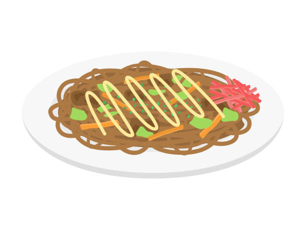軽食＆パン：焼きそばフリーイラスト素材 「趣味で作ったイラストを配るサイト」