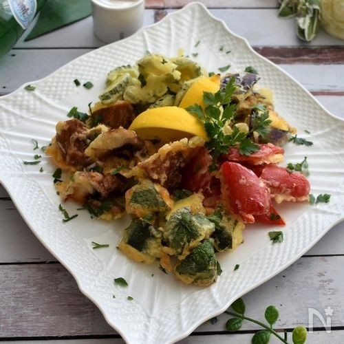 強炭酸水でサックリ天ぷらサトー食鮮館