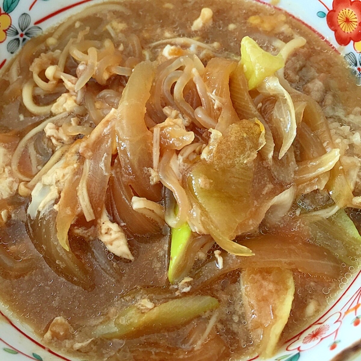 節約★肉無し白菜と竹輪のすき焼風丼