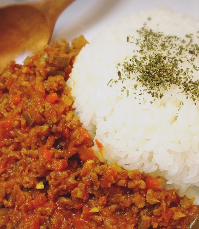 スパイスで作るキーマカレ