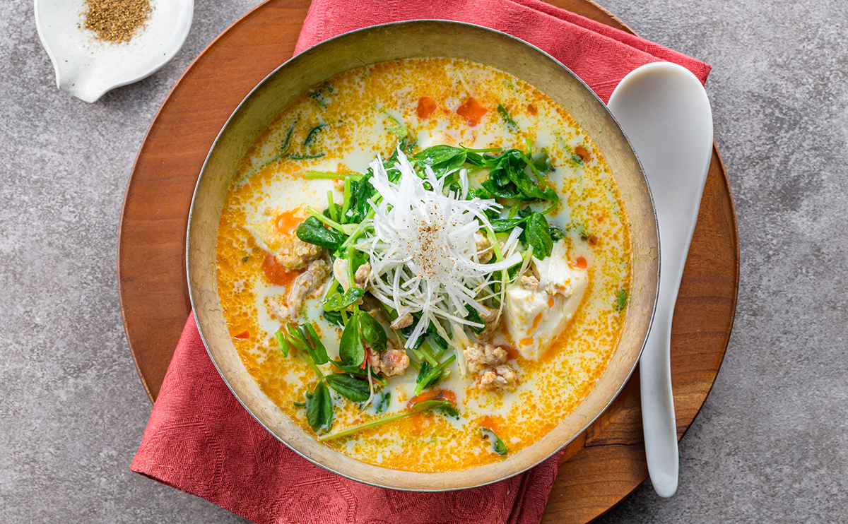 おかずになる豆乳担々スープ豆乳レシピマルサンアイのお料理レシピマルサンアイ株式会社