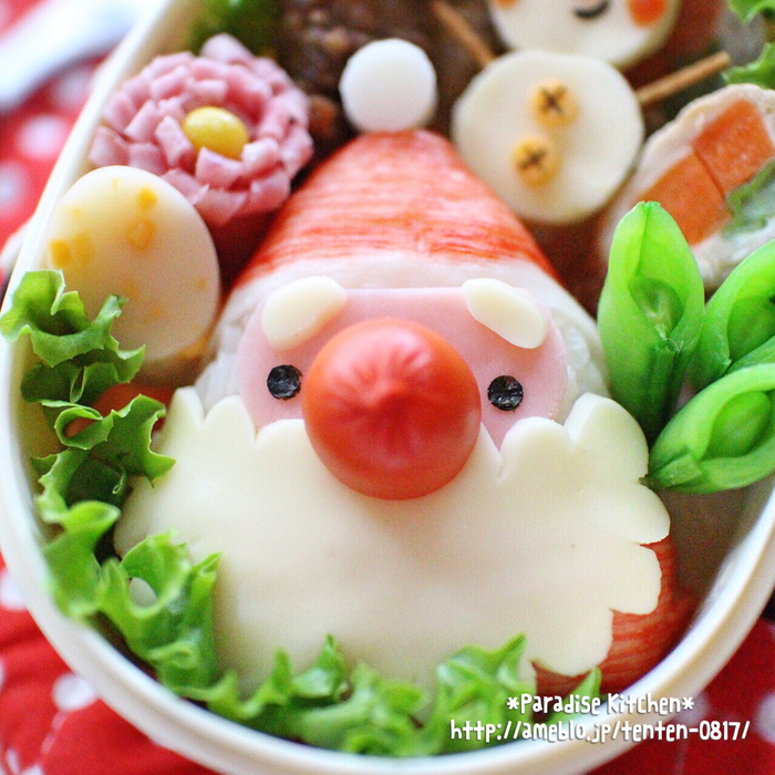 クリスマス☆サンタさんおにぎり弁当とまとママのおいしいごはん