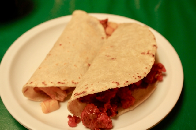 痩せるメキシコ料理：シュリンプフラワートルティーヤ