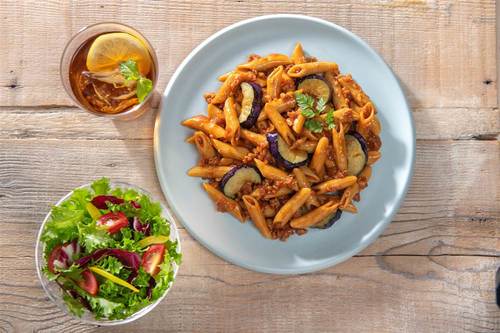 ペンネボロネーゼ 便利な野菜だし使用