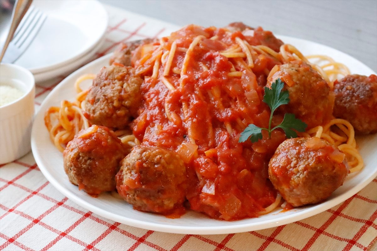 ジブリ飯「ミートボールパスタ」石焼いも子の いい芋日和