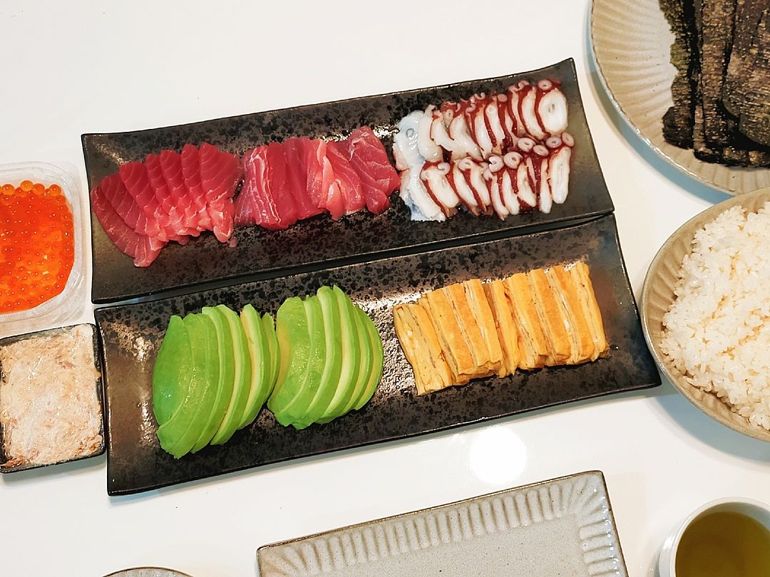 手巻き寿司の厚焼き玉子