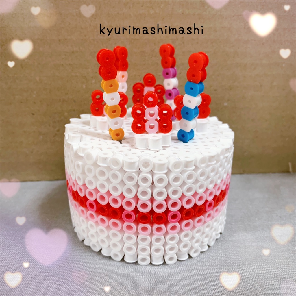バースデーケーキ☆アイロンビーズ図案 - MI-YU☆のアイロンビーズアトリエ～perlerbeads design～