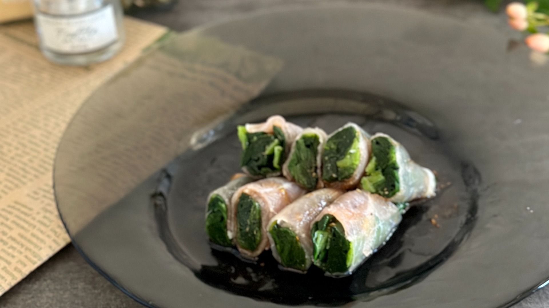 おつまみに ニラ月見