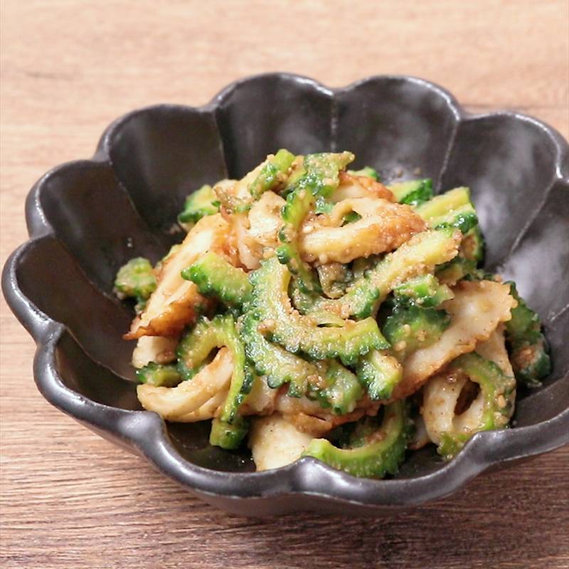 ゴーヤとちくわのごまマヨサラダ