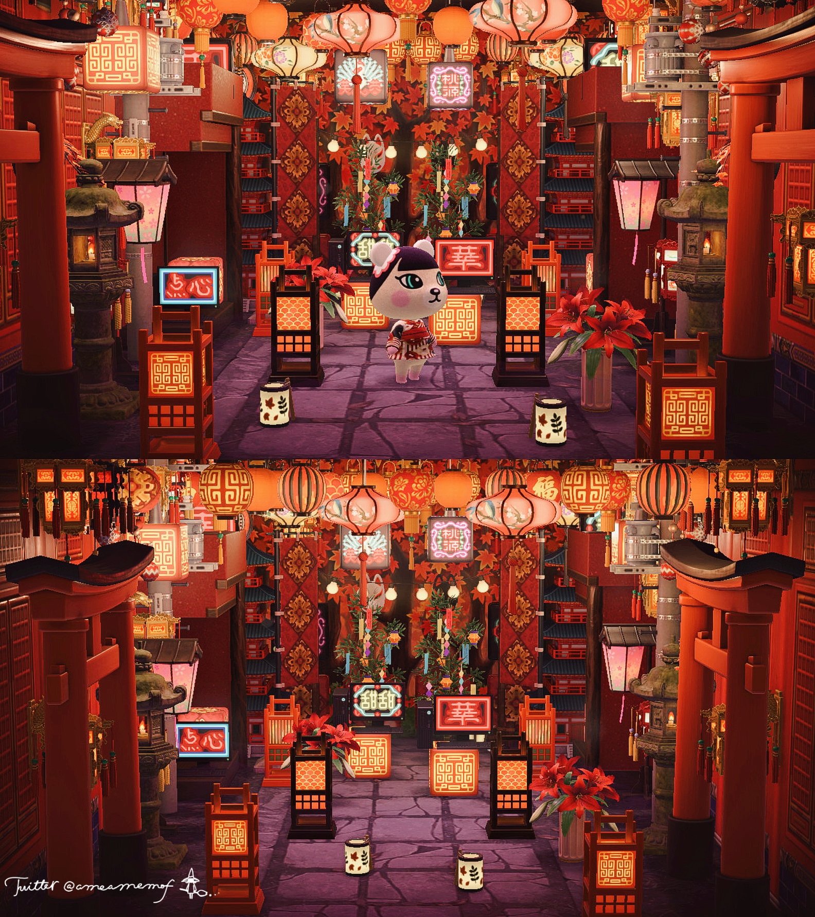 あつ森 滝が流れる中華レストランを作ってみた。 あつまれ どうぶつの森