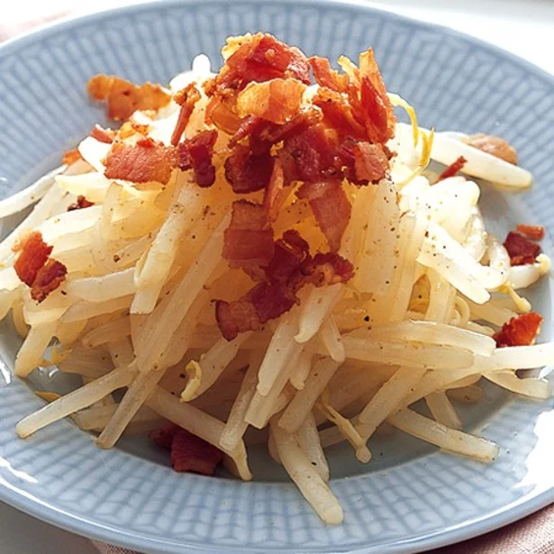 簡単な優秀おつまみ♪にんにくのピリ辛がたまらない！『ザーサイともやしのナムル』のレシピ・作り方 - ちょこっと学べるレシピサイト『なるほど食堂』