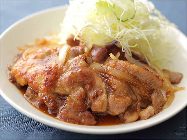 豚ロース肉と新玉ねぎのみそステーキ