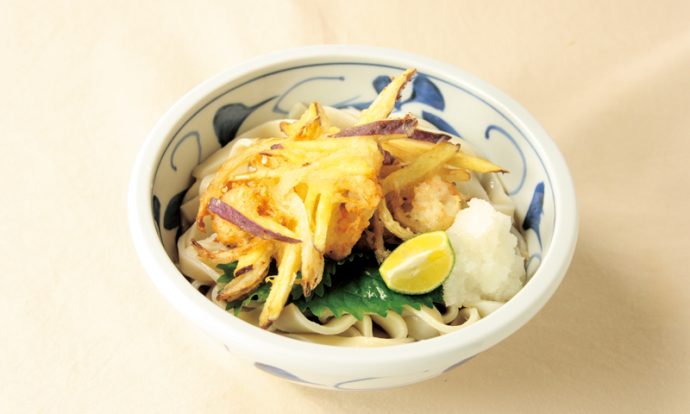 讃岐ネギと彩り野菜のかき揚げぶっかけうどんうどんレシピ 讃岐うどん通販の亀城庵