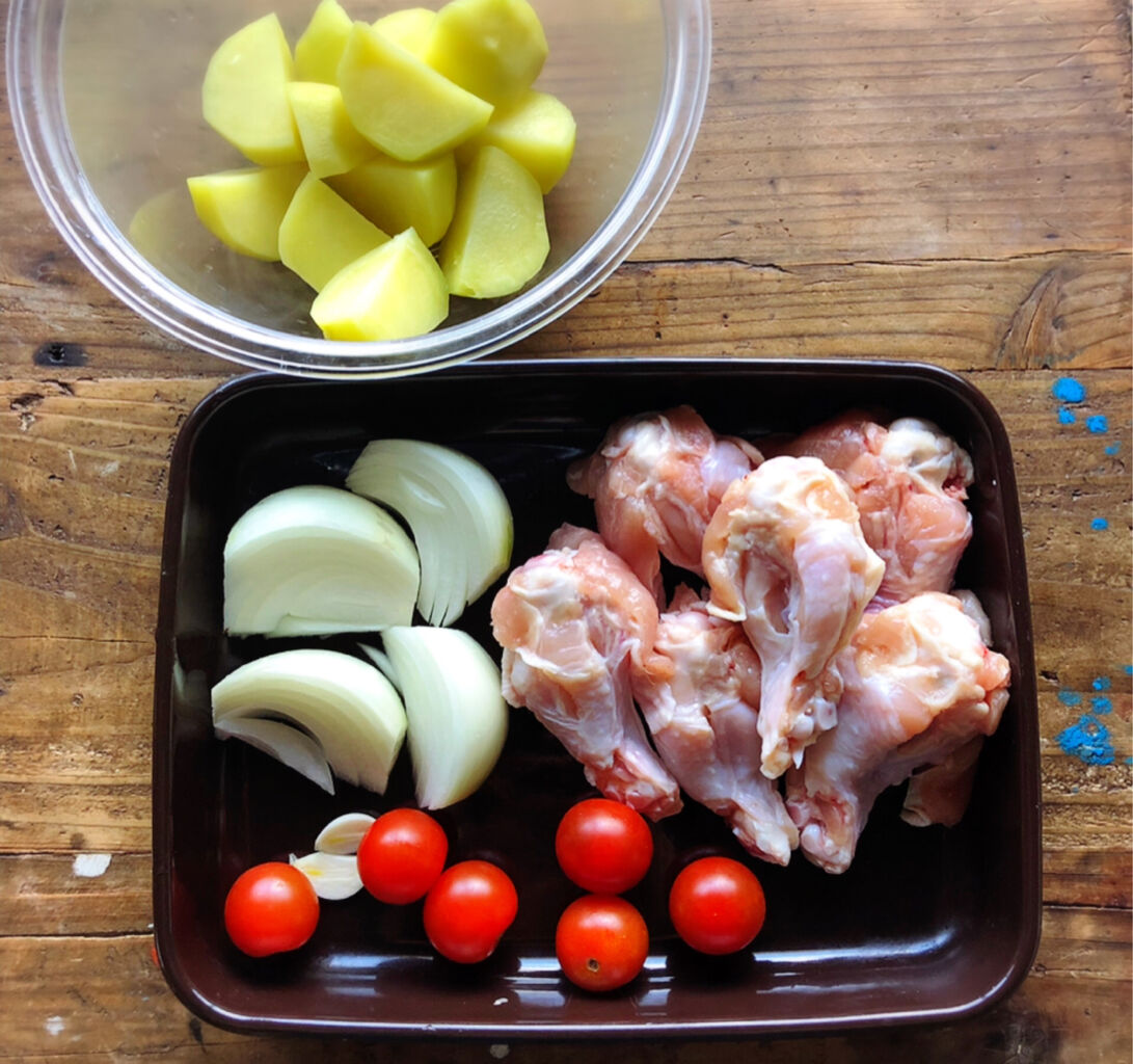 「マスタードチキンとごろごろ野菜のオーブン焼き」レシピ えりさん