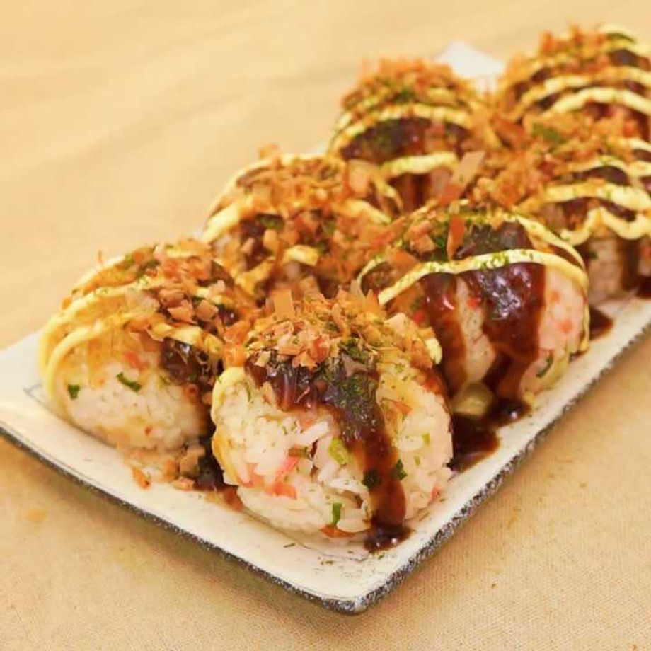 たこ焼き器でつくる焼きおにぎり