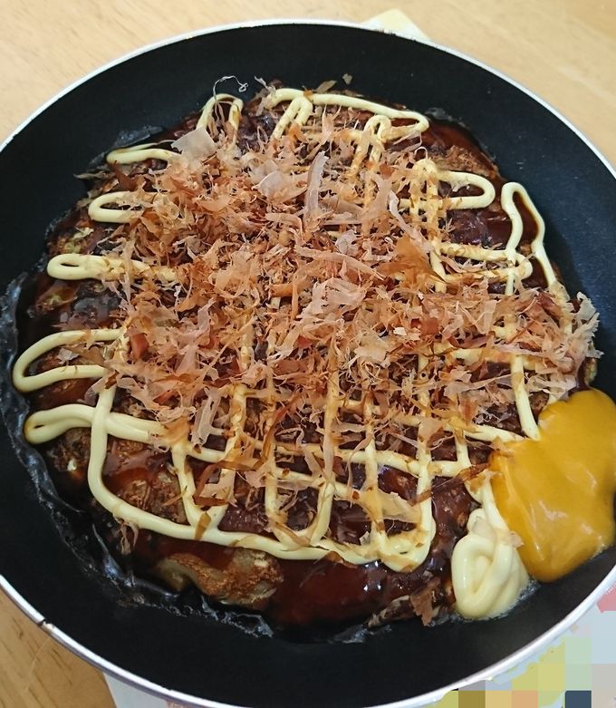 キャベツ卵なし☆玉ねぎと竹輪のお好み焼き