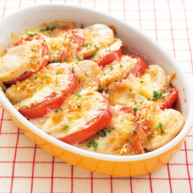 フライパンで簡単♪ポテトマトのチーズ焼き