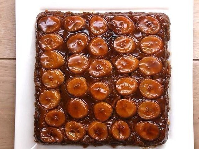 キャラメルバナナのアップサイドダウンケーキCynthia Roses 布と花と歌の日々