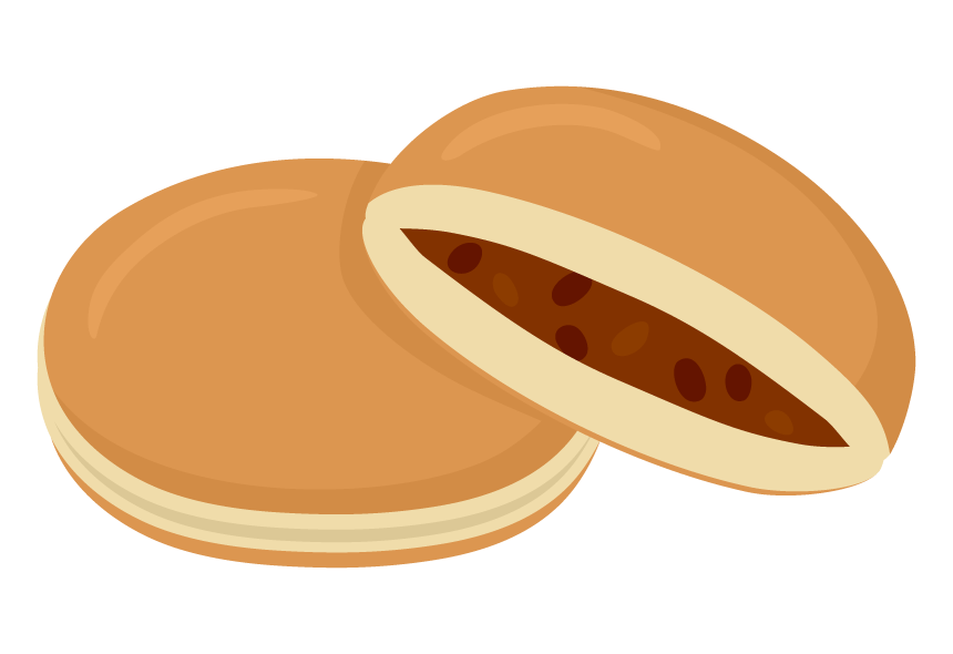 フリー素材つぶあんのギッシリ詰まった大福のイラスト。和菓子やスイーツのデザインに