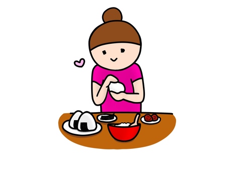 おにぎり 作るイラスト無料イラスト・フリー素材なら「イラストAC」