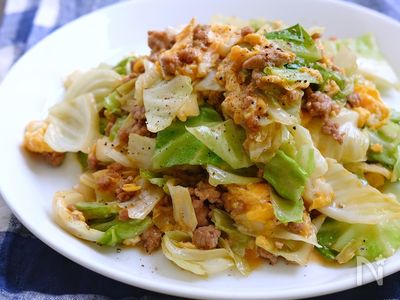 キャベツと豚ひき肉の卵とじ ^^レシピ・作り方 by こころママ - 楽天レシピ