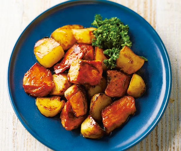 ホクホクポテトと鮭のコンソメバター炒め