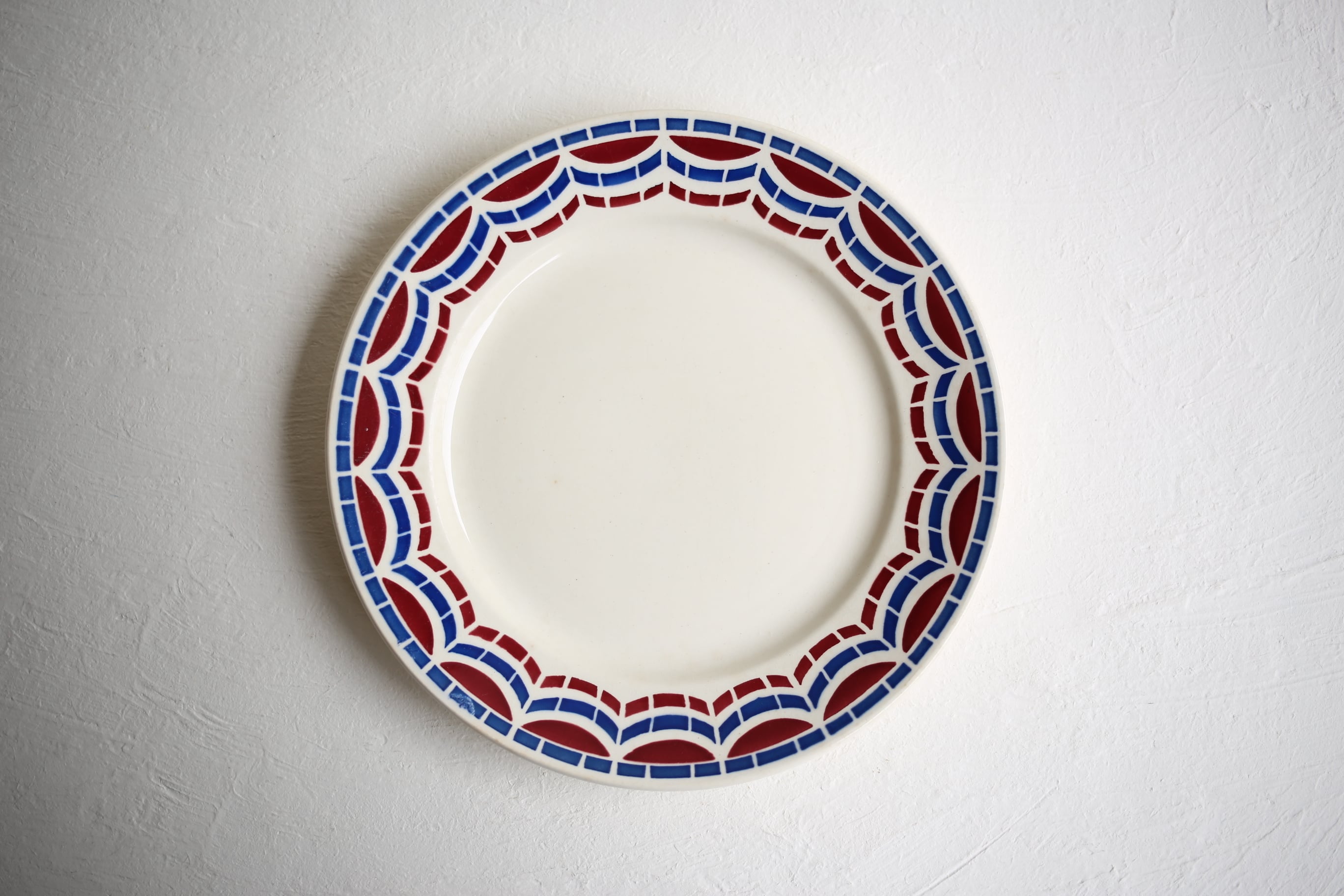 フランス アンティーク ヴィンテージ Sarreguemines サルグミンヌ 花リム パン皿 前菜用プレート 22.5cm N-01912dEMUPARIS