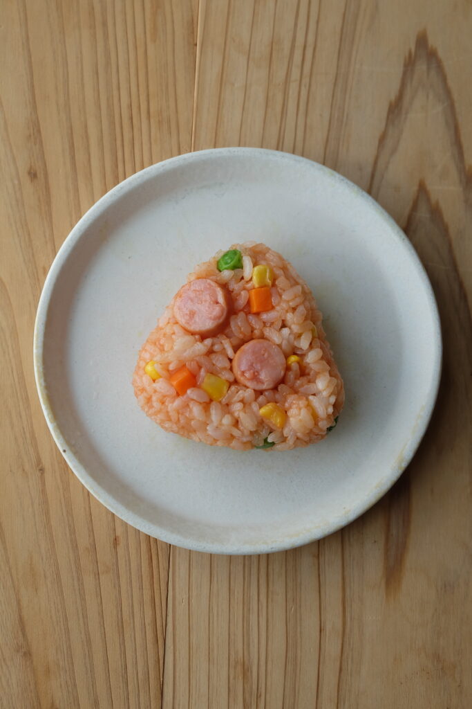 ケチャップでチキンピラフ